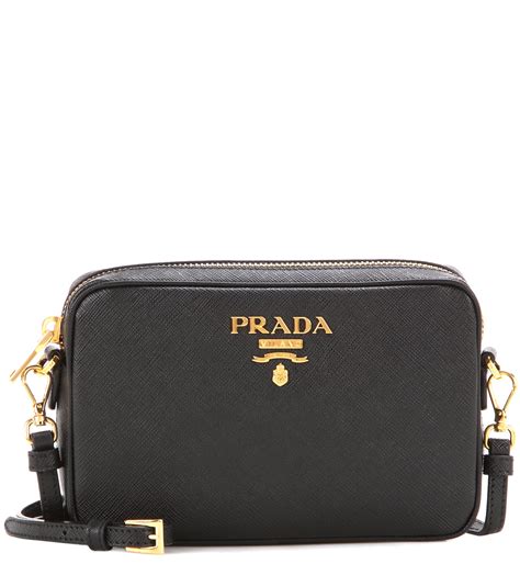 Saffiano leather crossbody bag Prada Black in Leather 